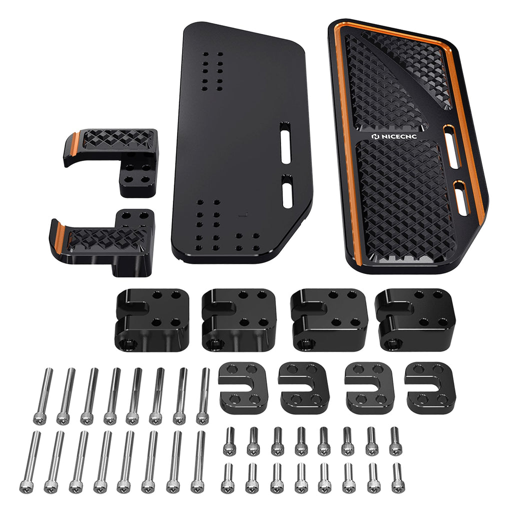 Rider Floorboards Inserts + Passenger Foot Pegs For Harley Road King Street Road Glide