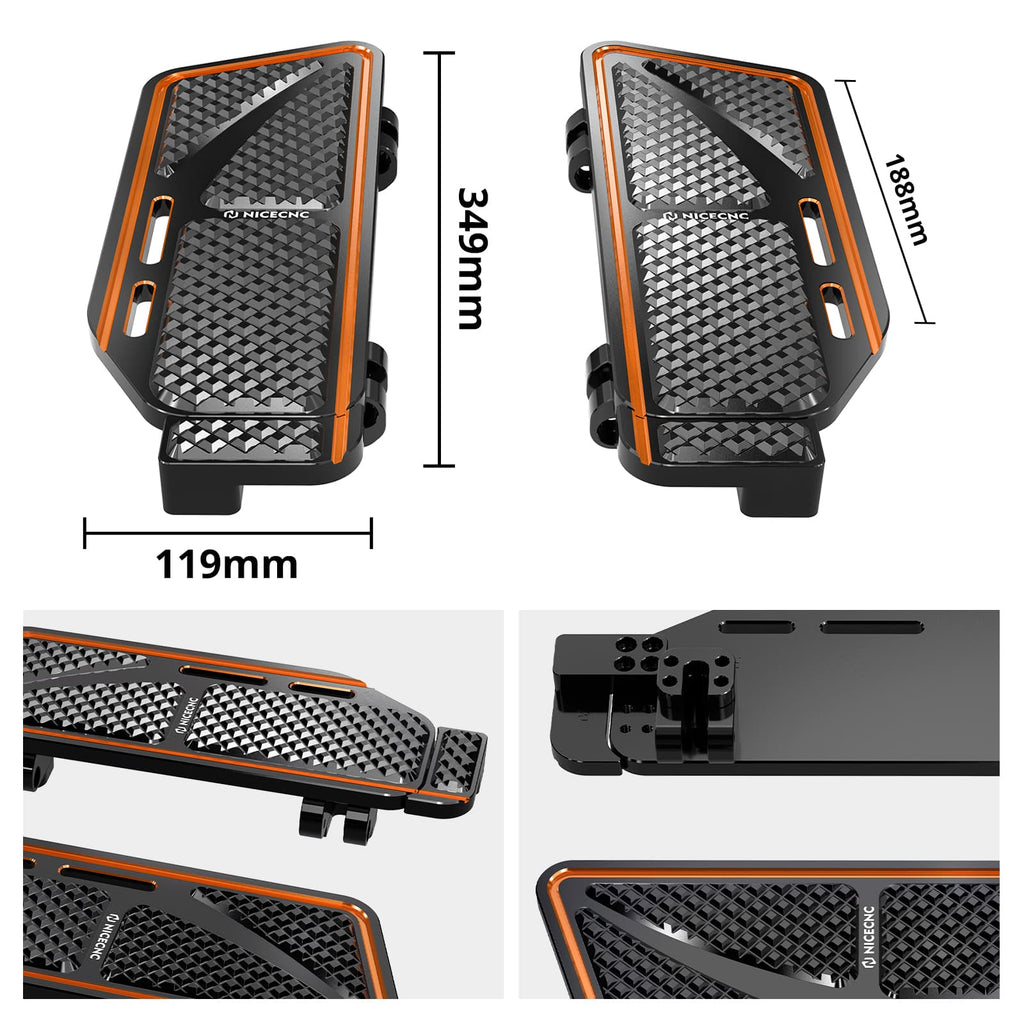 Rider Floorboards Inserts + Passenger Foot Pegs For Harley Road King Street Road Glide