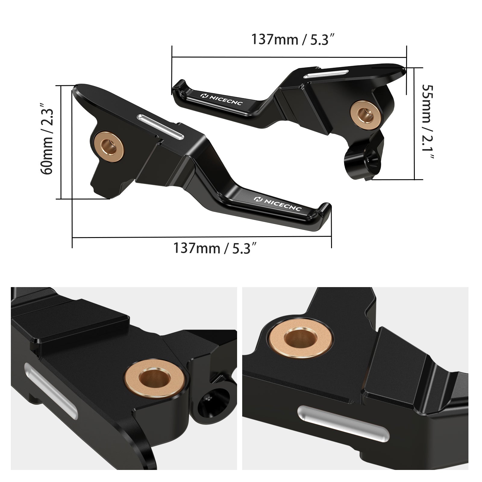 2-Finger Control Shorty Clutch Brake Levers For Harley Road King Electra Street Glide