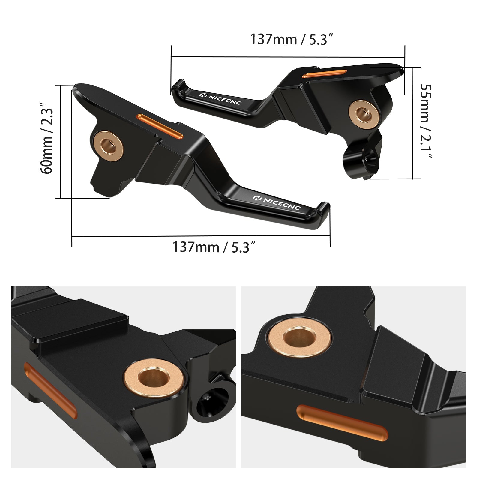 2-Finger Control Shorty Clutch Brake Levers For Harley Road King Electra Street Glide