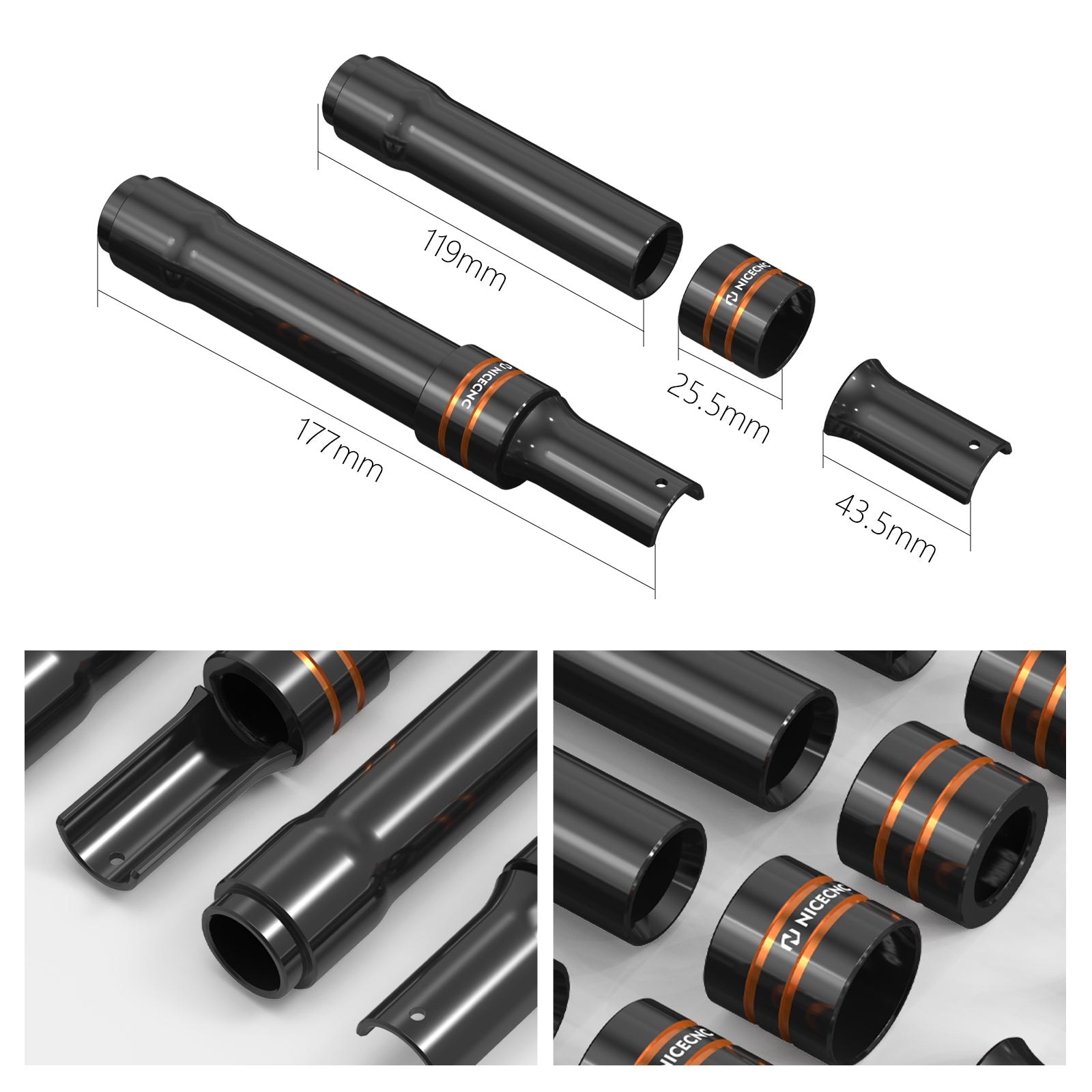 Pushrod Tube Cover Kit For Harley Softial Deluxe Fat Boy Heritage Classic 107 114