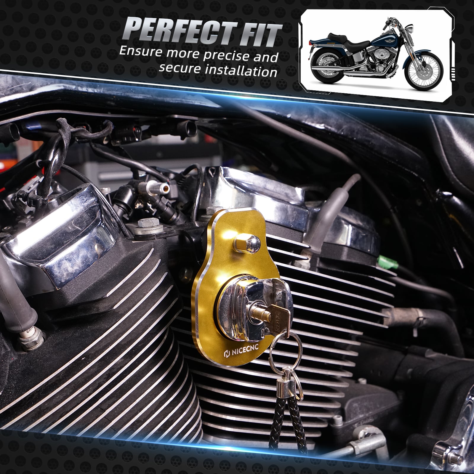Ignition Key Switch Relocation Mount Bracket For Harley Road King Street Glide Ultra Limited