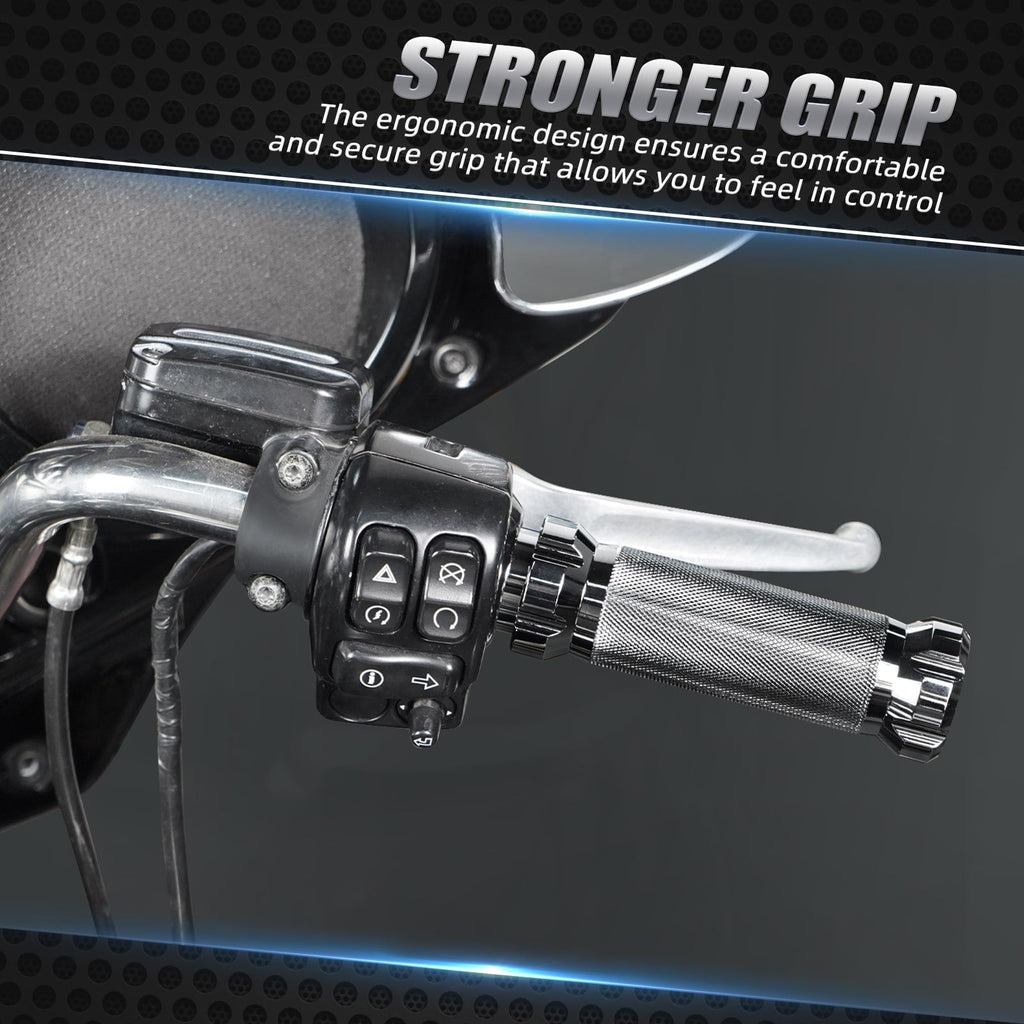 Chrome Handlebar Hand Grips For Harley Road King Electra Street Glide Street Bob