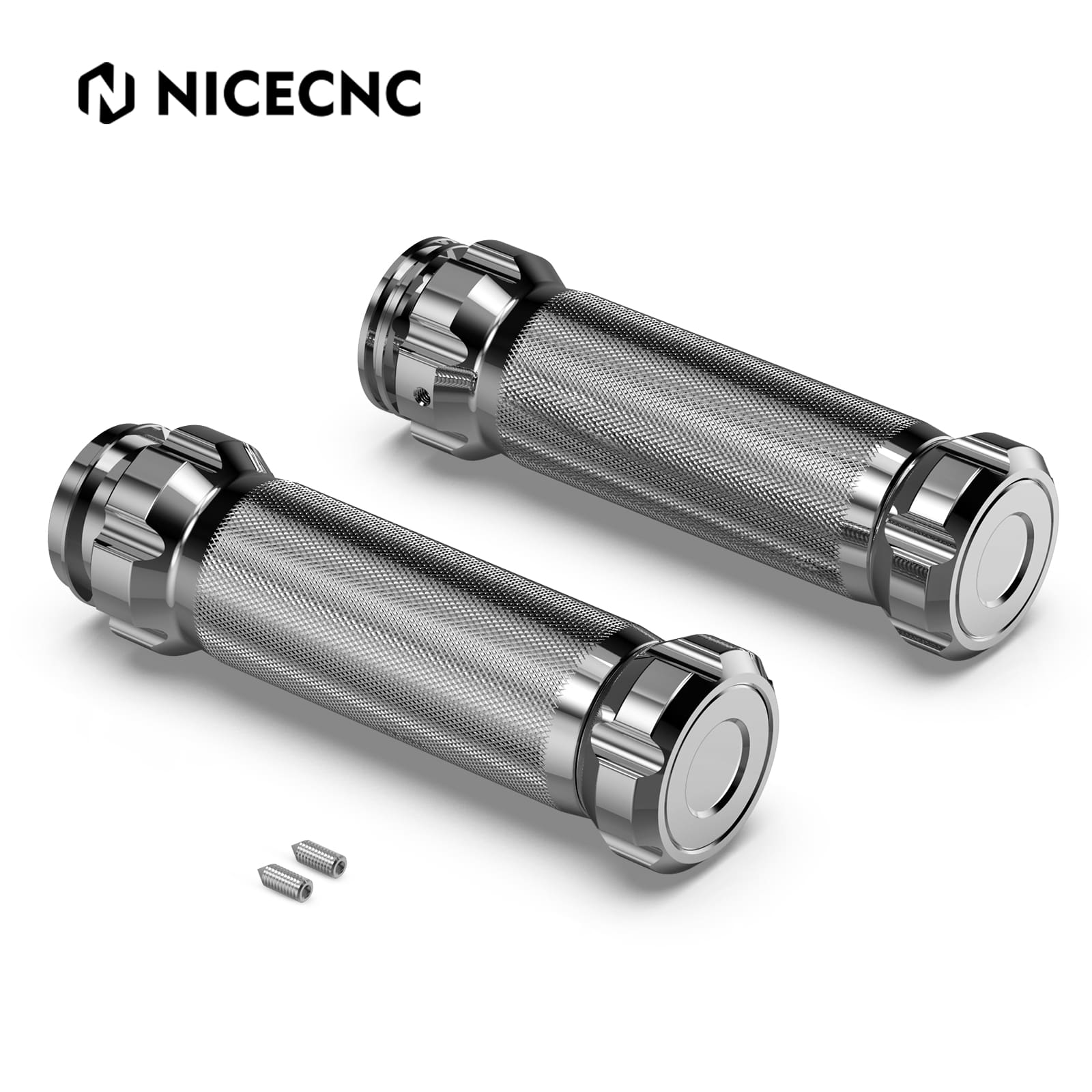 Chrome Handlebar Hand Grips For Harley Road King Electra Street Glide Street Bob