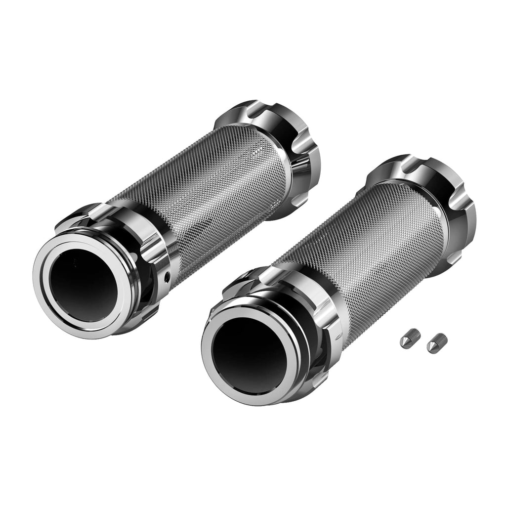 Chrome Handlebar Hand Grips For Harley Road King Electra Street Glide Street Bob