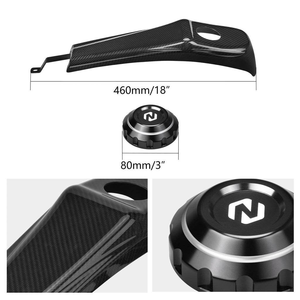 Gas Tank Cap w/Prepreg Carbon Fiber Dash Insert Panel For Harley Road Street Glide