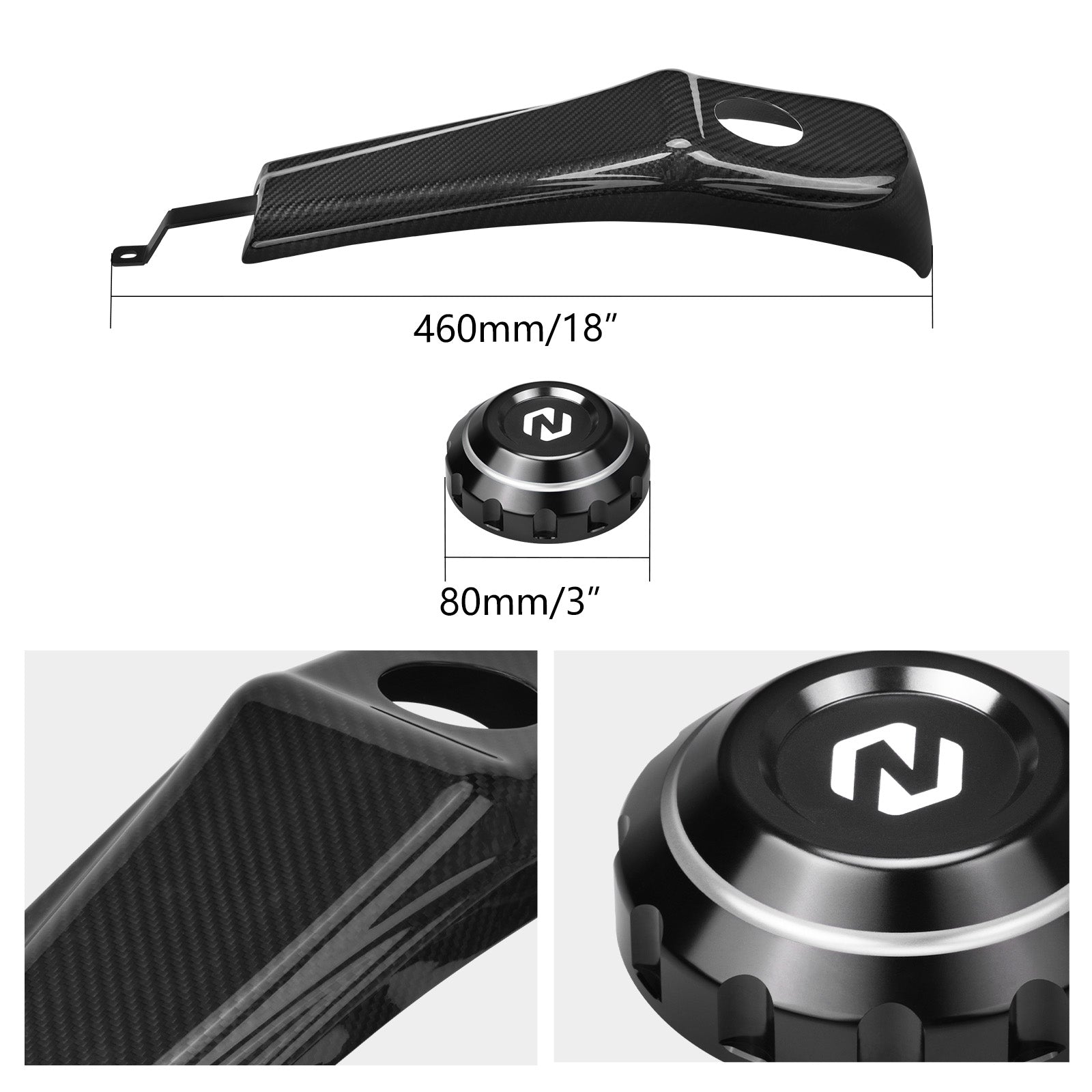 Gas Tank Cap w/Prepreg Carbon Fiber Dash Insert Panel For Harley Road Street Glide