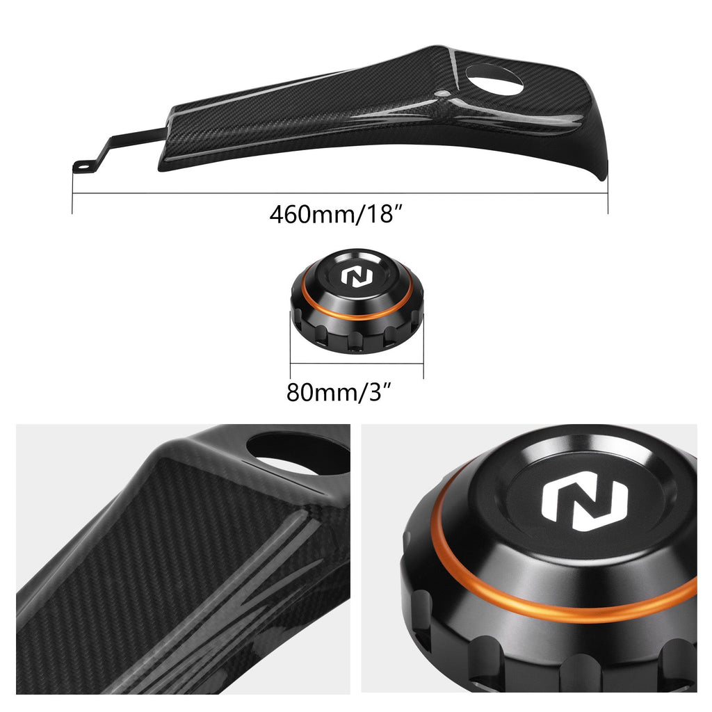 Gas Tank Cap w/Prepreg Carbon Fiber Dash Insert Panel For Harley Road Street Glide