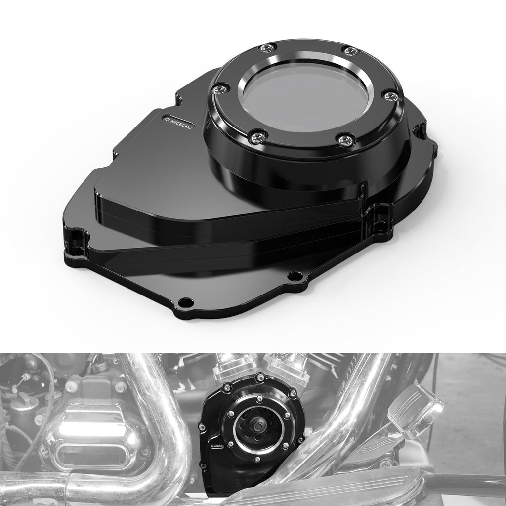 Transparent M8 Camshaft Cam Cover For Harley Softail Fat Boy Street Bob Low Rider S Position 1