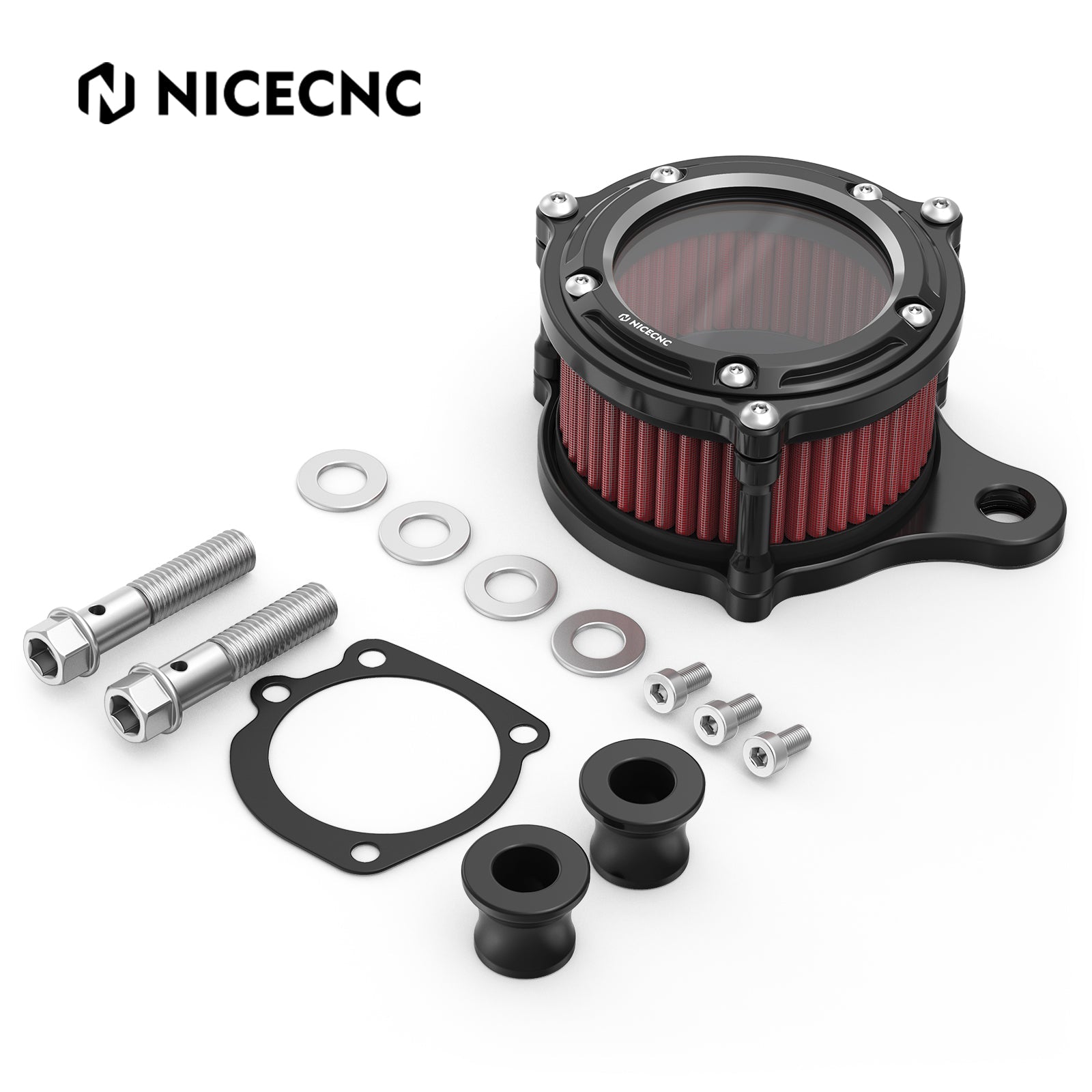 Full Clear Air Cleaner Intake Filter Kit For Harley Sportster 1200 48 XL Iron 883 XL883N