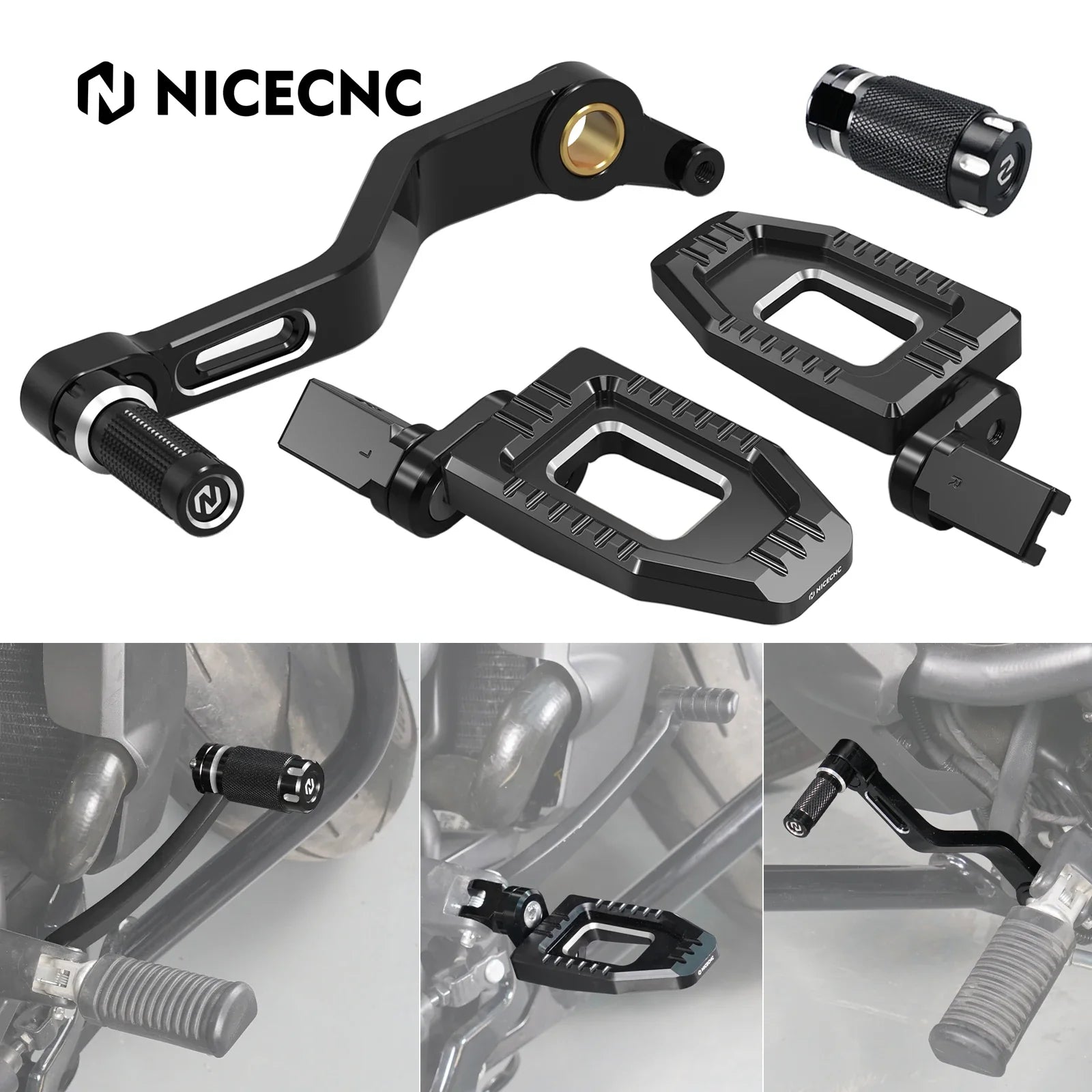 Rider Foot Pegs + Gear Stick Shift Lever + Rear Brake Pedal For Harley Sportster S
