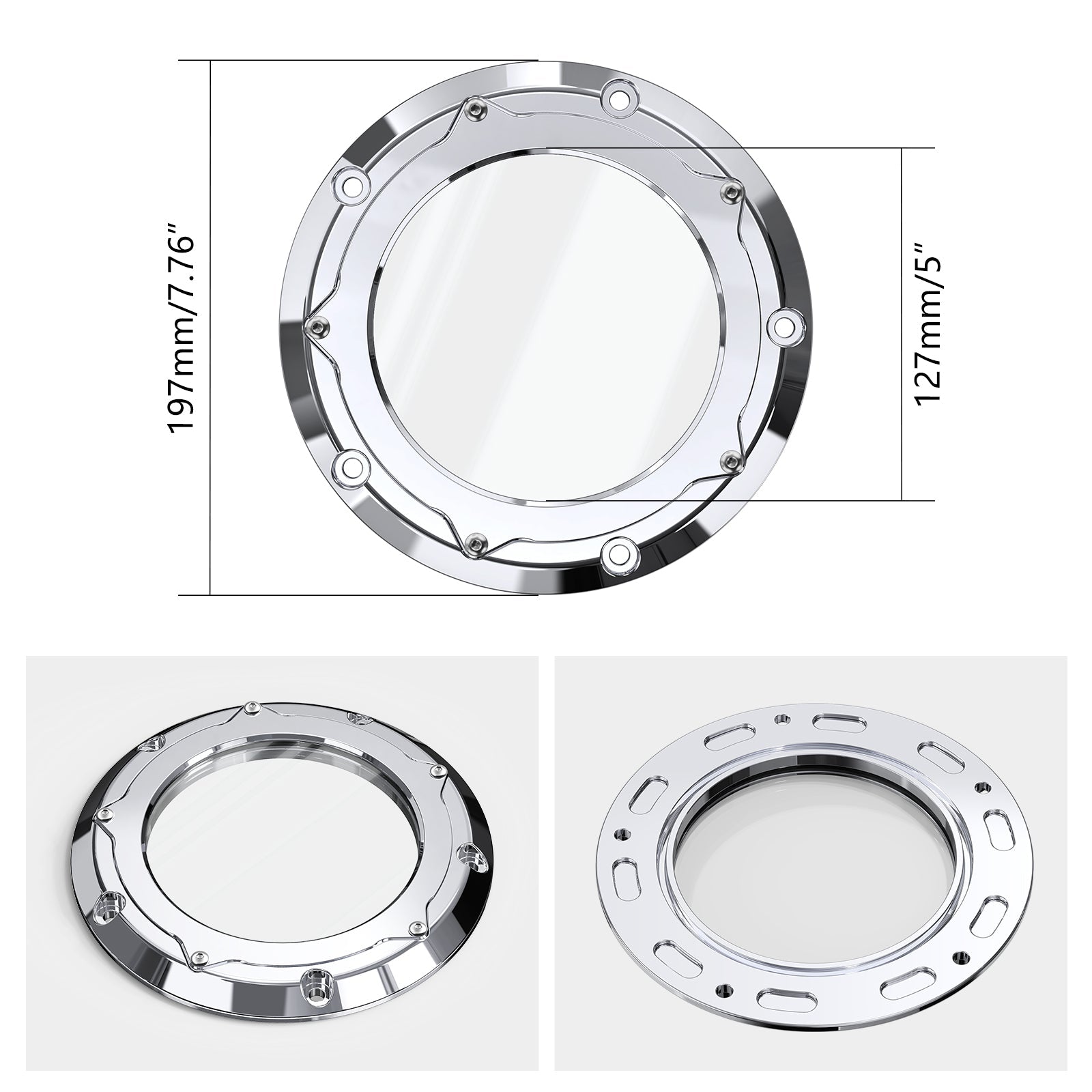 Chrome Clear M8 Primary Derby Clutch Cover For Harley Electra Road Street Glide
