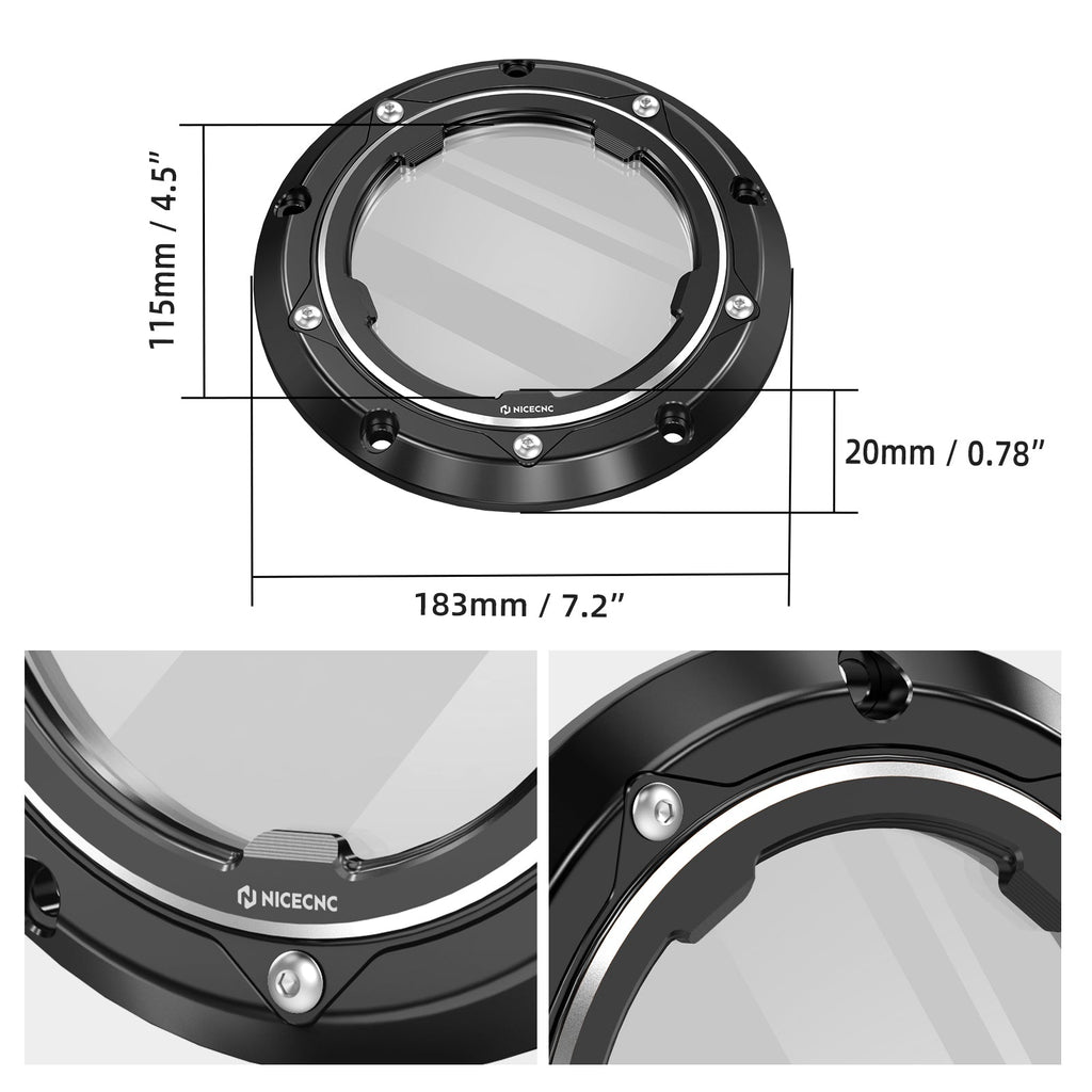 Transparent V Twin Cam Derby Clutch Cover For Harley Road King 99-14 Street Glide 06-15