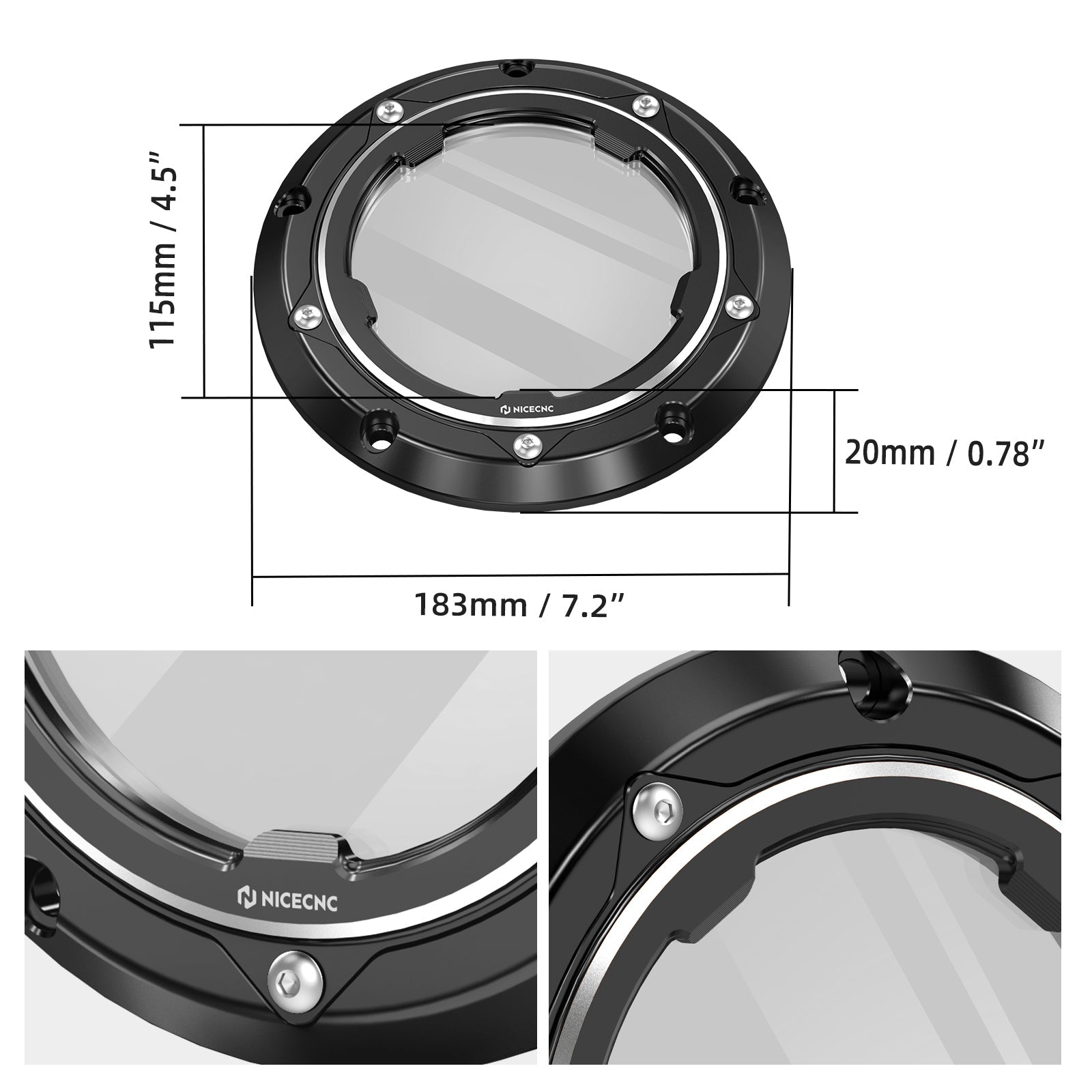 Clear Twin Cam Primary Derby Clutch Cover For Harley Dyna Low Rider Street Bob