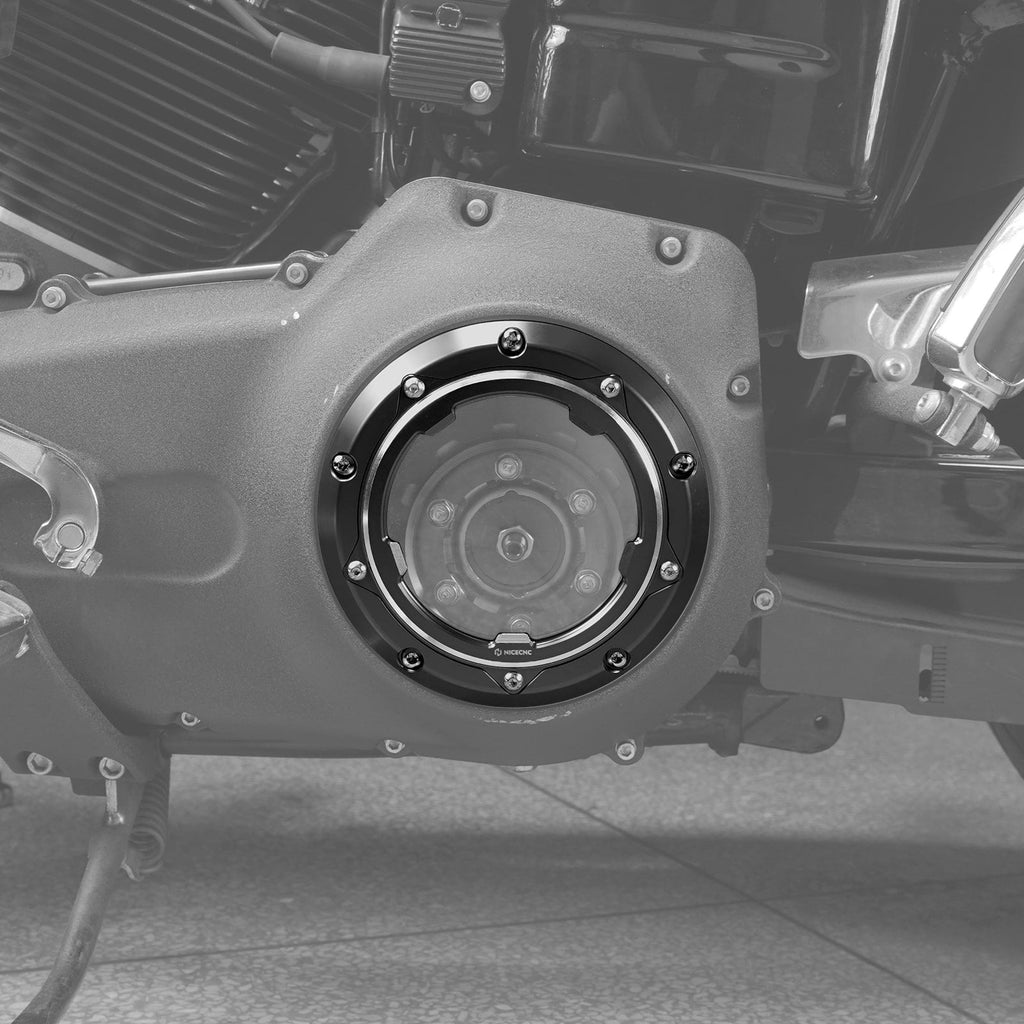 Clear Twin Cam Primary Derby Clutch Cover For Harley Dyna Low Rider Street Bob