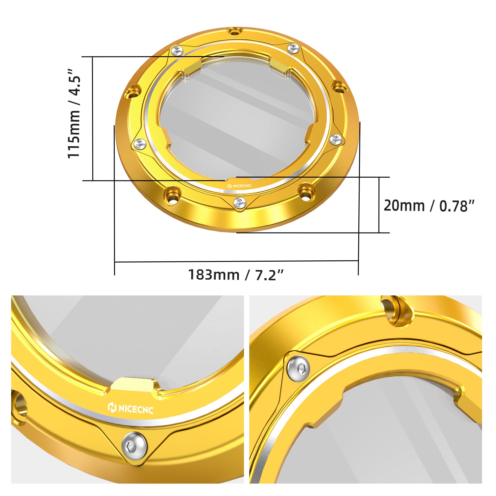 Clear Twin Cam Primary Derby Clutch Cover For Harley Dyna Low Rider Street Bob
