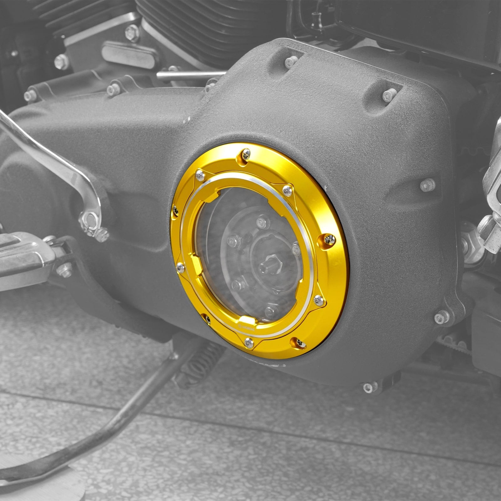 Transparent V Twin Cam Derby Clutch Cover For Harley Softail Standard Deluxe Custom
