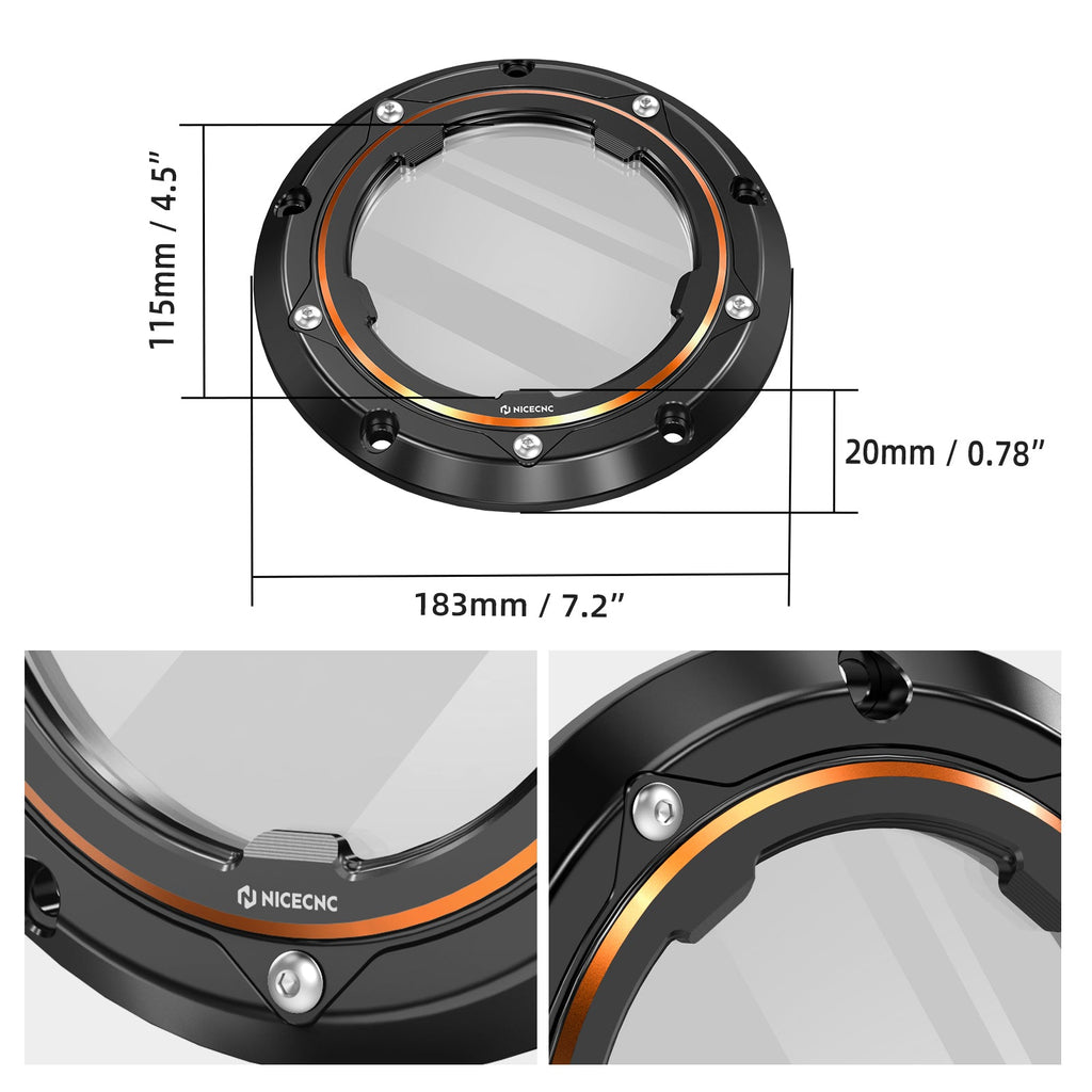 Clear Twin Cam Primary Derby Clutch Cover For Harley Dyna Low Rider Street Bob