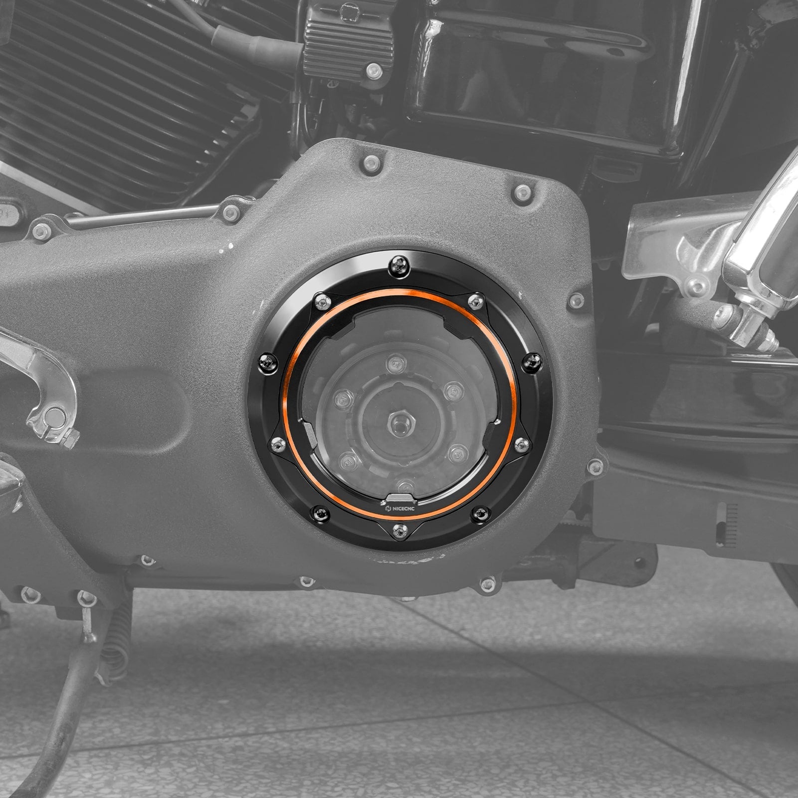 Clear Twin Cam Primary Derby Clutch Cover For Harley Dyna Low Rider Street Bob
