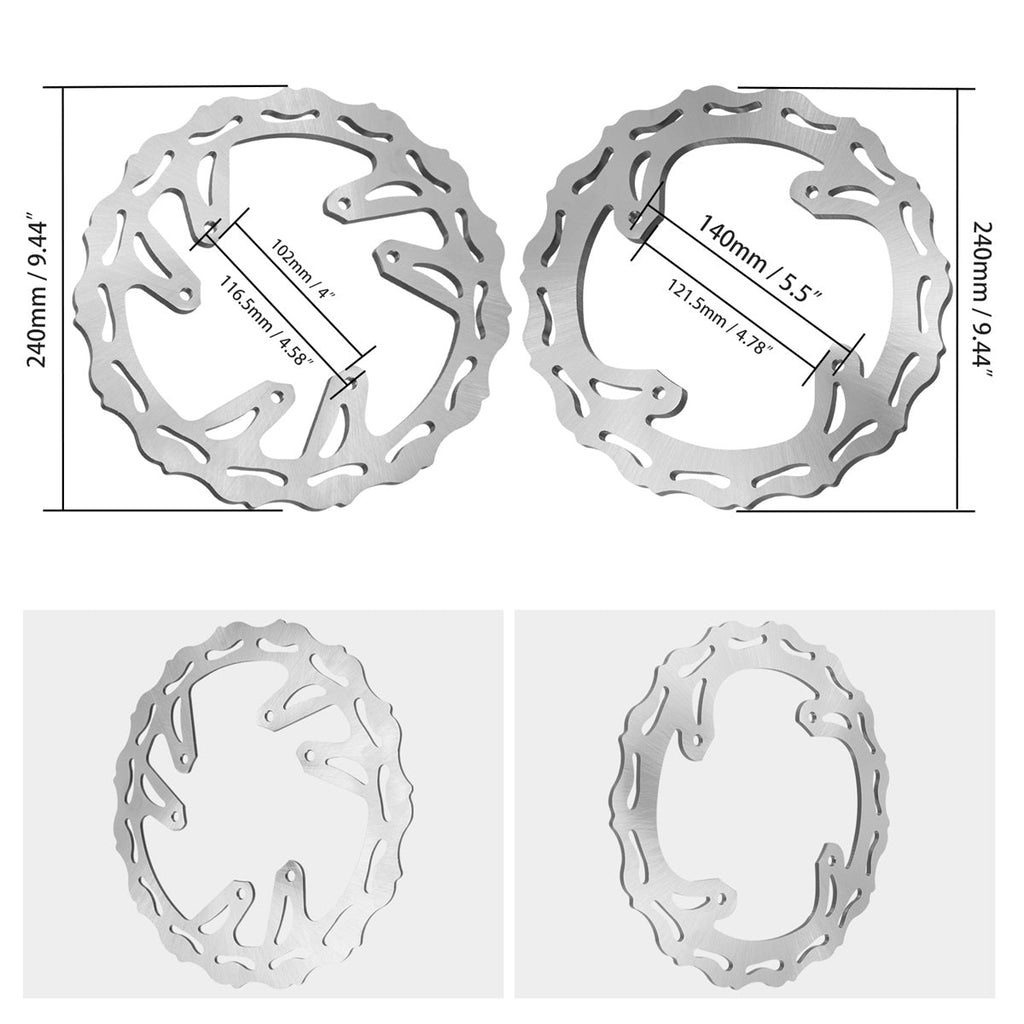 Front Rear Brake Disc Rotor For Honda CRF250R 2004-2014 CRF450R 2002-2014 Position 2