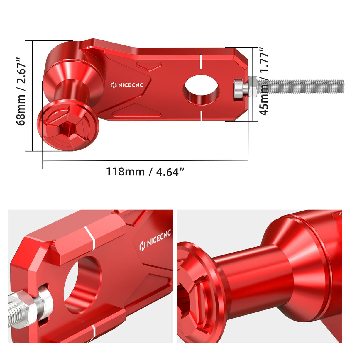 Rear Chain Tensioner Adjuster w/Stand Hook For Honda Africa Twin CRF 1100L 20-26