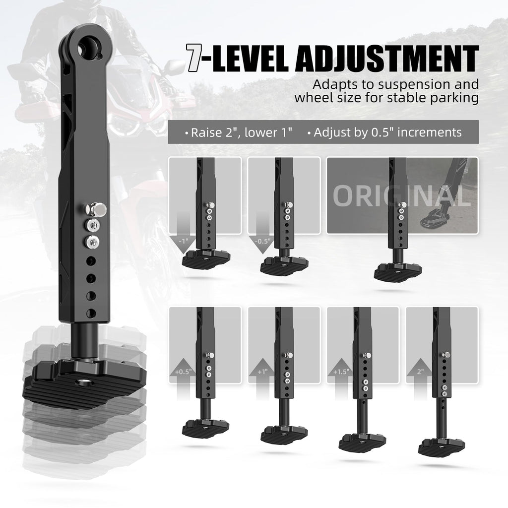 Adjustable Kickstand w/Enlarged Pad + Assist Block For Honda Africa Twin 1100