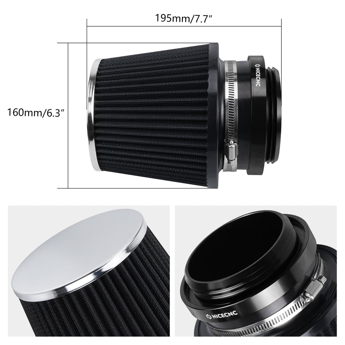 High-Flow Air Filter Intake Cleaner w/Adapter Kit For Honda TRX450 R / ER