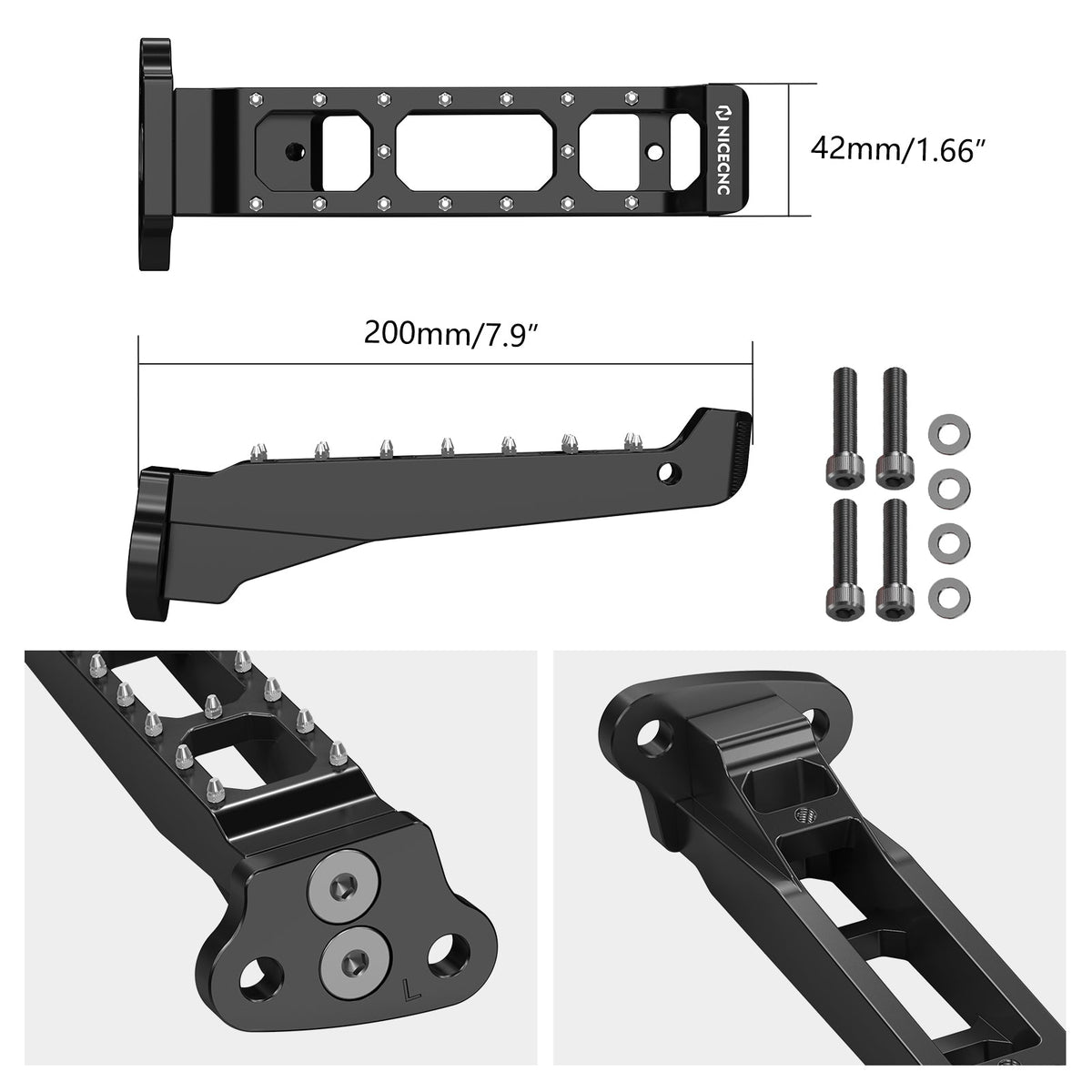 Rider Foot Pegs Rest Pedals Anti-Slip Kit For Honda TRX 450 R / ER 2006-2014