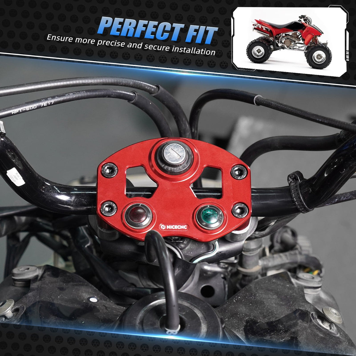 Key Switch Indicator Light Handlebar Mount Clamp For Honda TRX 450 R / ER