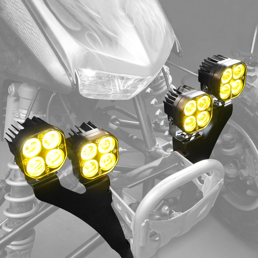 100W Front Headlight LED Work Lights 45°Adjustable For Honda TRX 450 R / ER