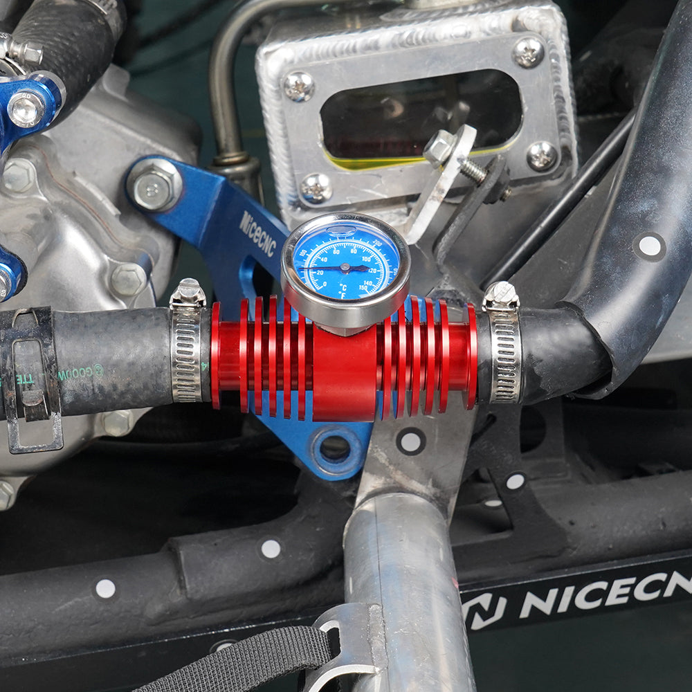 Radiator Inline Cooler w/Temp Gauge For Yamaha Raptor Grizzly 700 R YFZ450R