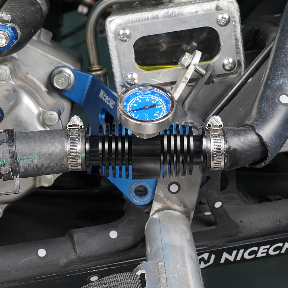 Radiator Inline Cooler w/Temp Gauge For Yamaha Raptor Grizzly 700 R YFZ450R