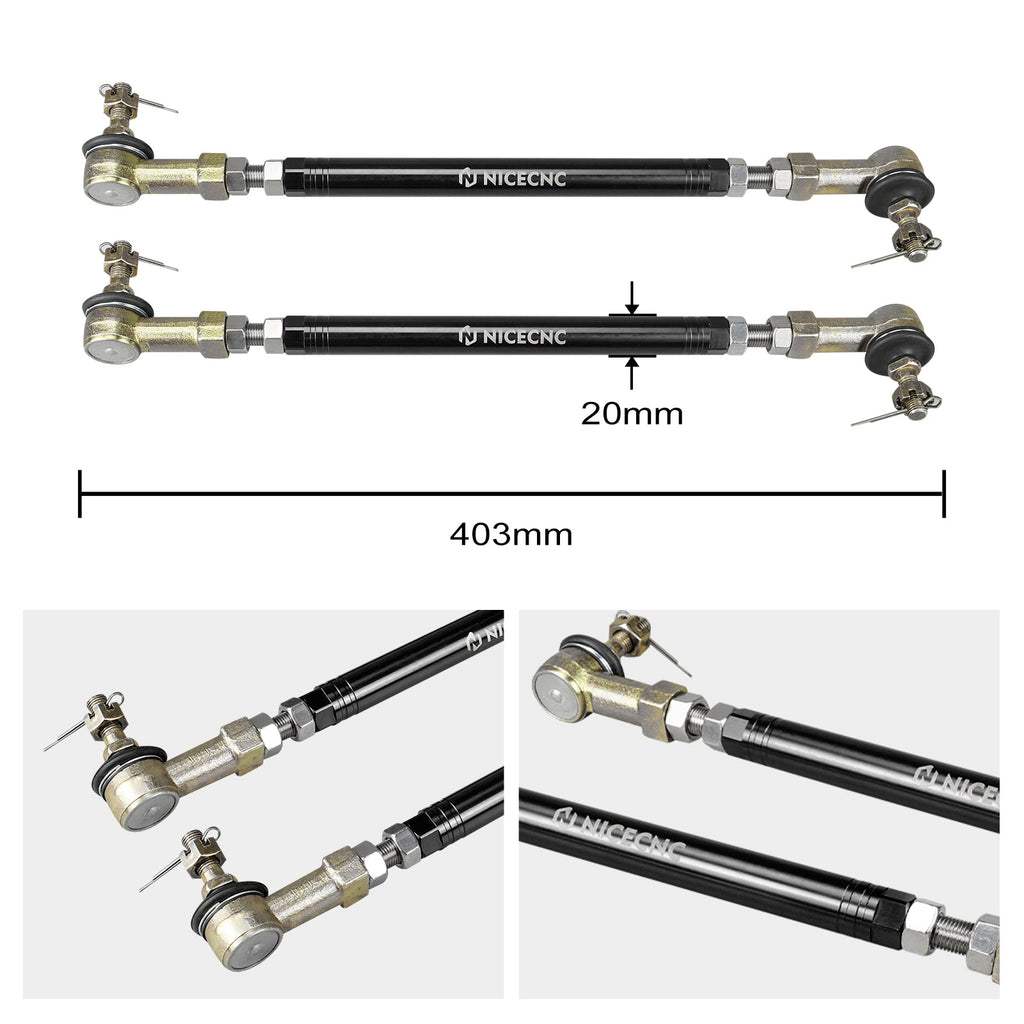 Steering Tierods w/Tie Rod Ball Joints Ends Kit For Honda TRX 450 R / ER