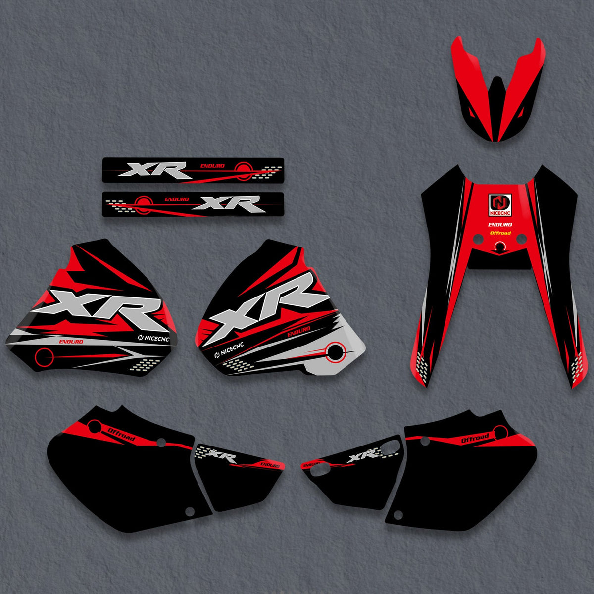 Off Road Bike Graphics Decals Kit For Honda XR250 XR400 1996-2004