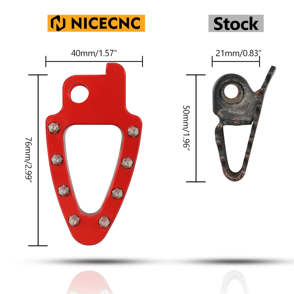Red Brake Lever Pedal Enlarge Plate Tip For Honda XR650L 1993-2025