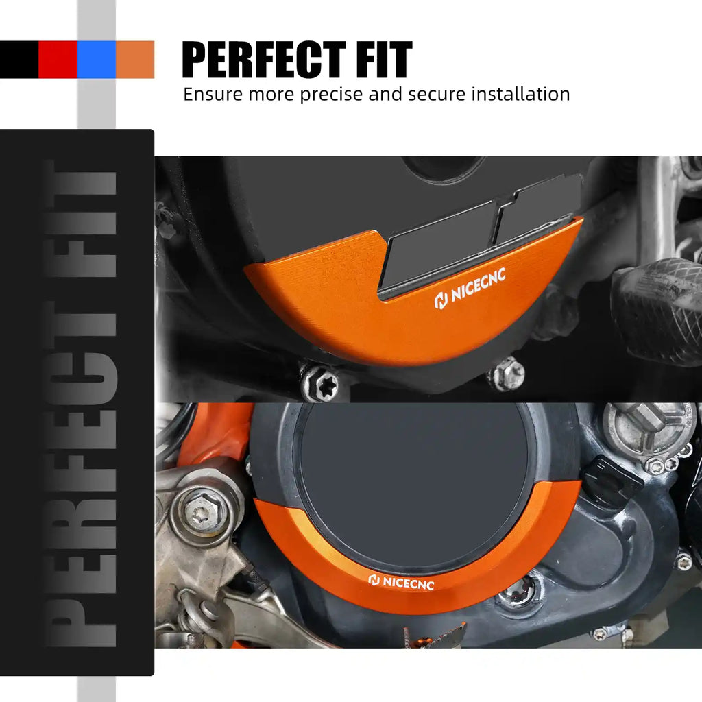 Engine Clutch Cover + Ignition Guard Kit For Husqvarna 701 Enduro SM Vitpilen 16-25