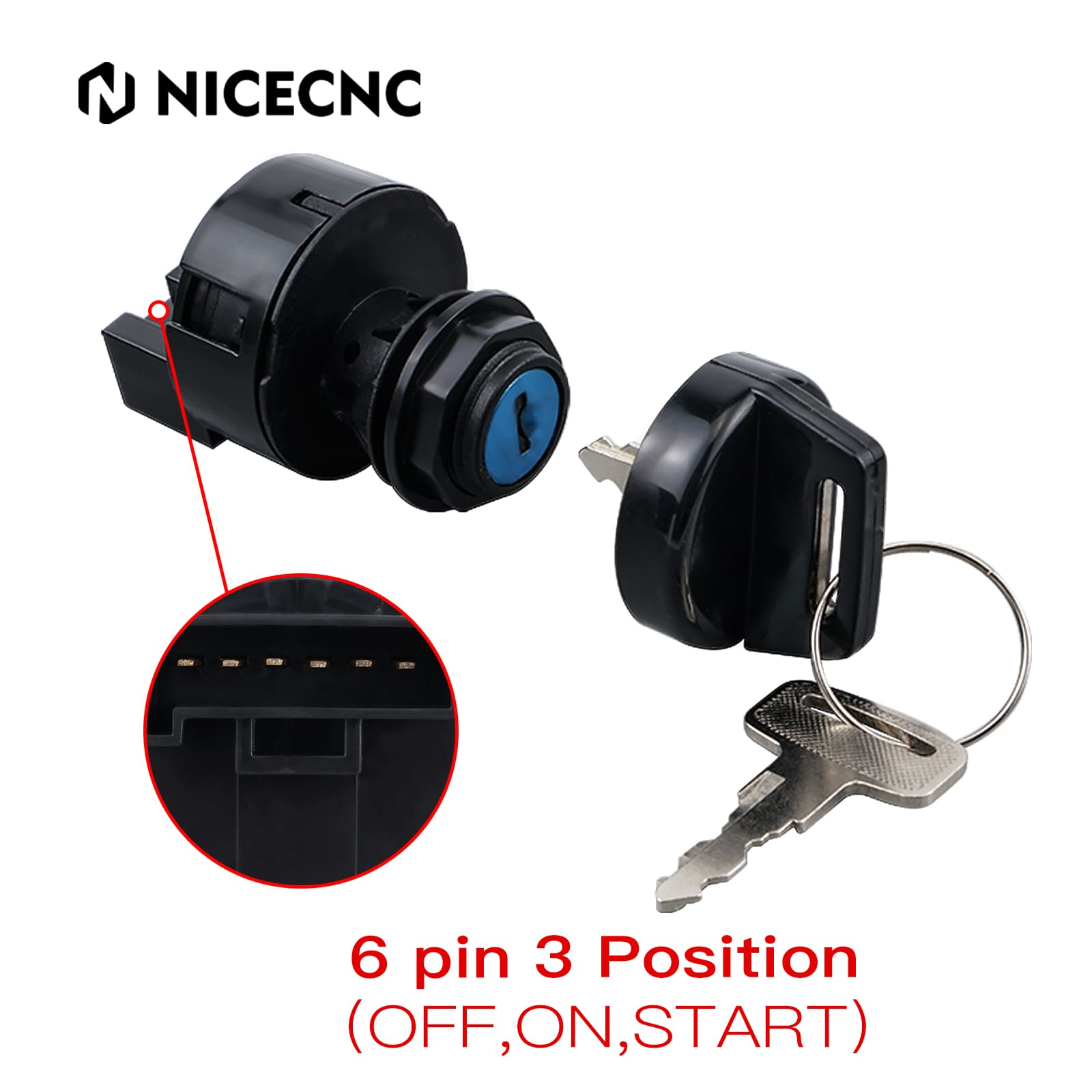 ABS 6 Pin Ignition Switch For Polaris  RZR XP 4 1000 / Ranger 570 / General 1000