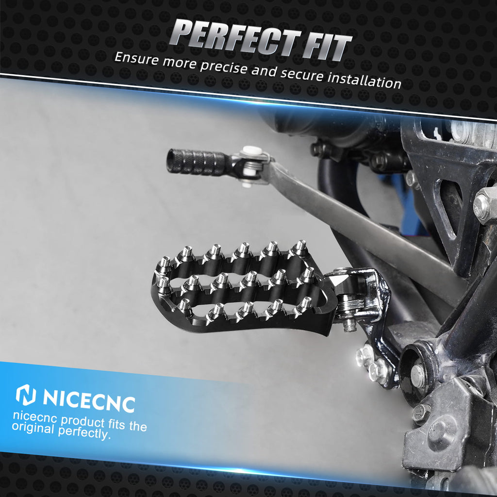 Enlargerd Wide Footpegs + Lowered Brackets For Kawasaki KLR650 1987-2018