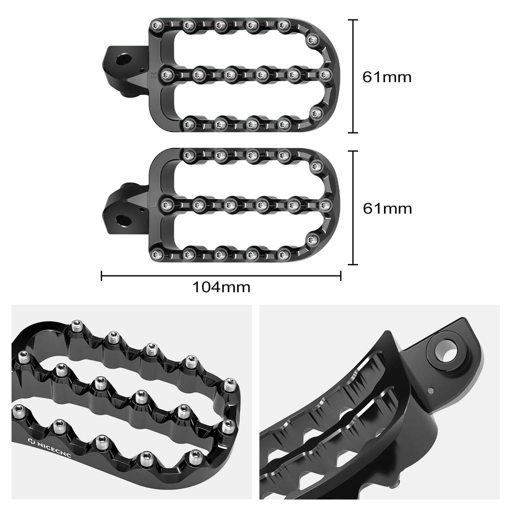 Enlargerd Wide Footpegs + Lowered Brackets For Kawasaki KLR650 1987-2018