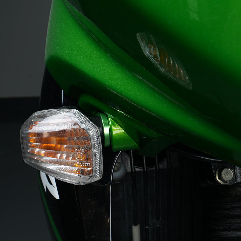 Front Rear Blinker Turn Signal Stalk Elimination Adapters Plates Kit For Kawasaki KLR650 Position 4