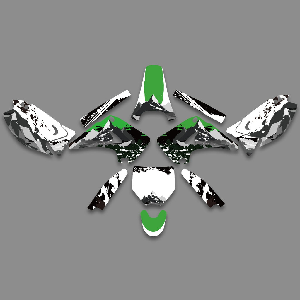Motorcycle Full Graphics Decals Stickers Set For KAWASAKI KX125 / KX250 2003-2012