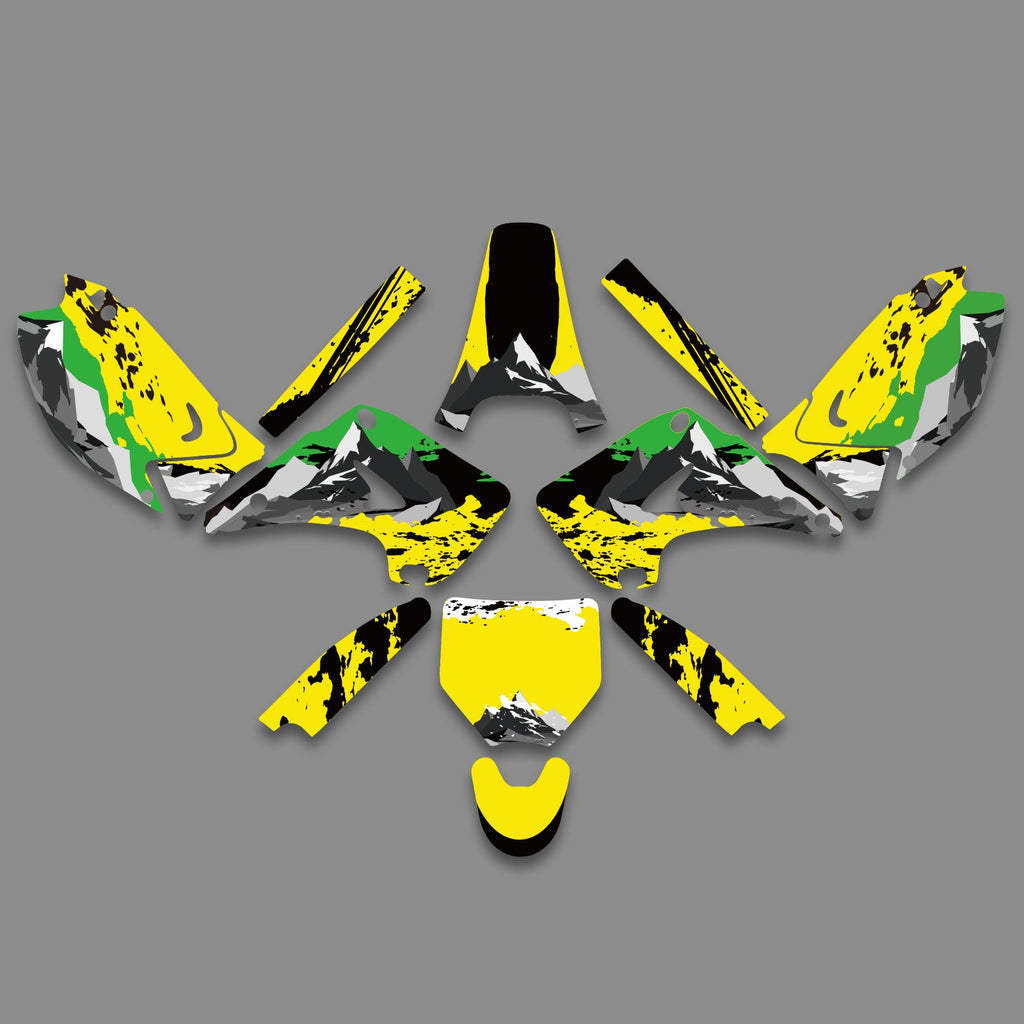 Full Graphics Decals Stickers Kit For KAWASAKI KX125 KX250 2003-2012