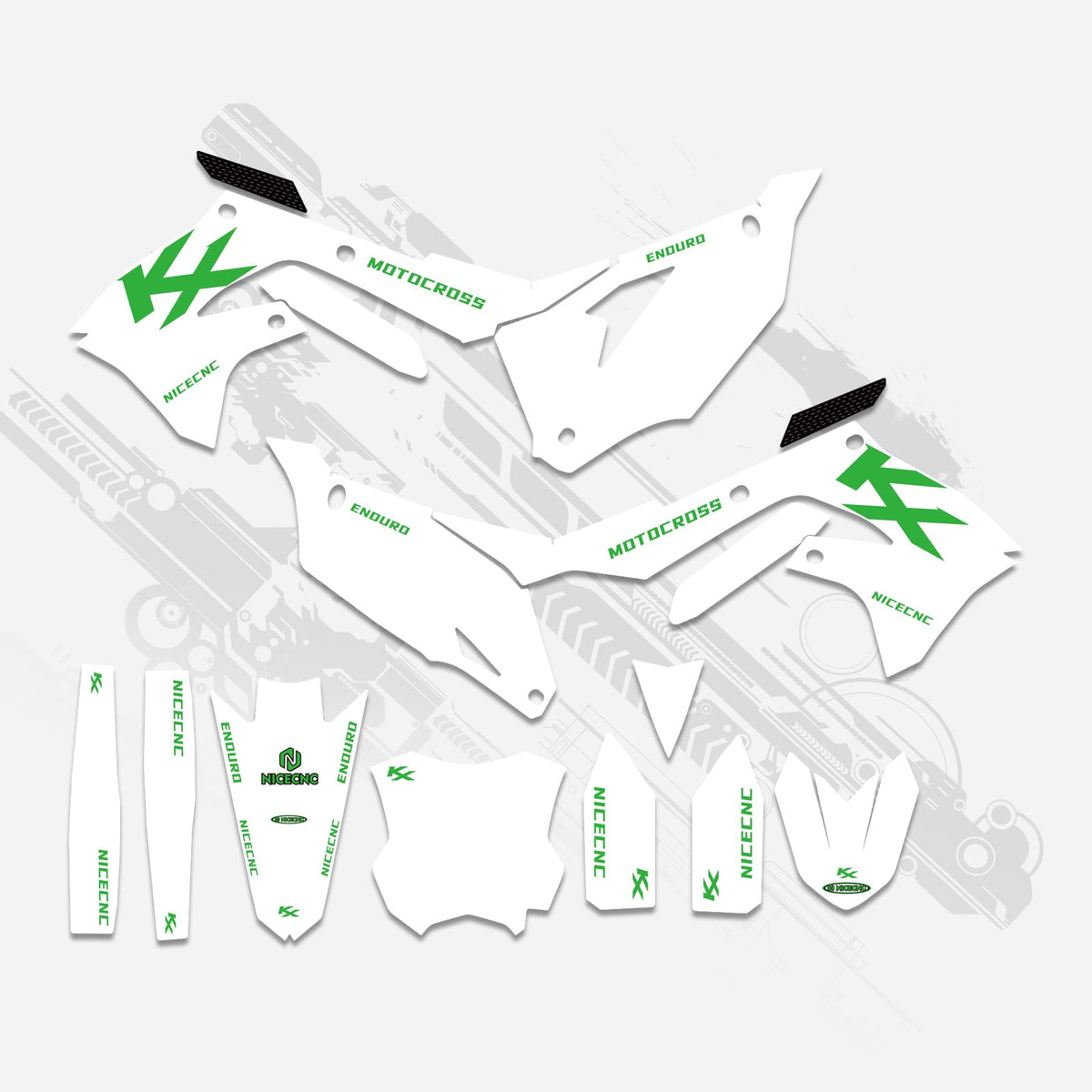 Motorcycle Full Graphics Decals Stickers Kit For Kawasaki KXF250 21-23 KX450F 19-23