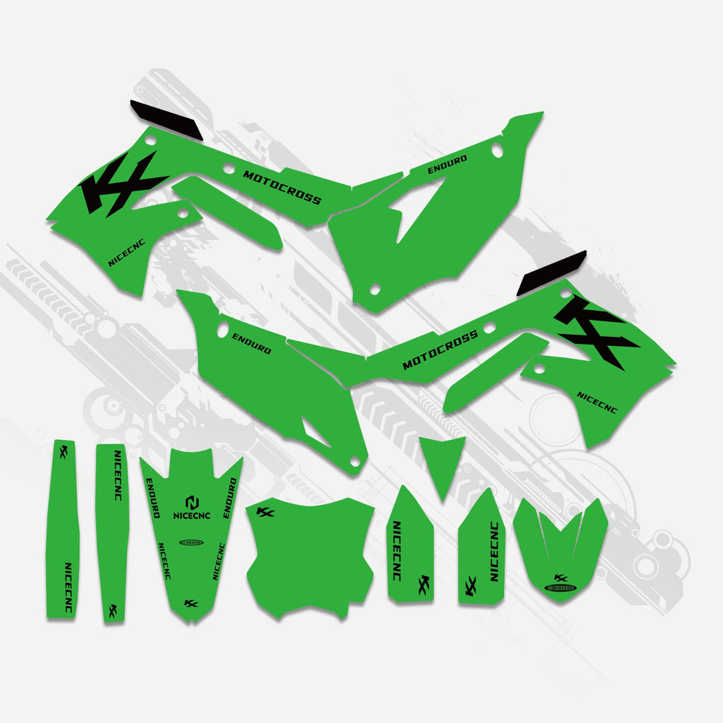 Motorcycle Full Graphics Decals Stickers Kit For Kawasaki KXF250 21-23 KX450F 19-23