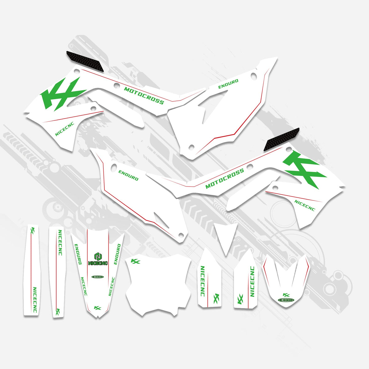 Motorcycle Full Graphics Decals Stickers Kit For Kawasaki KXF250 21-23 KX450F 19-23