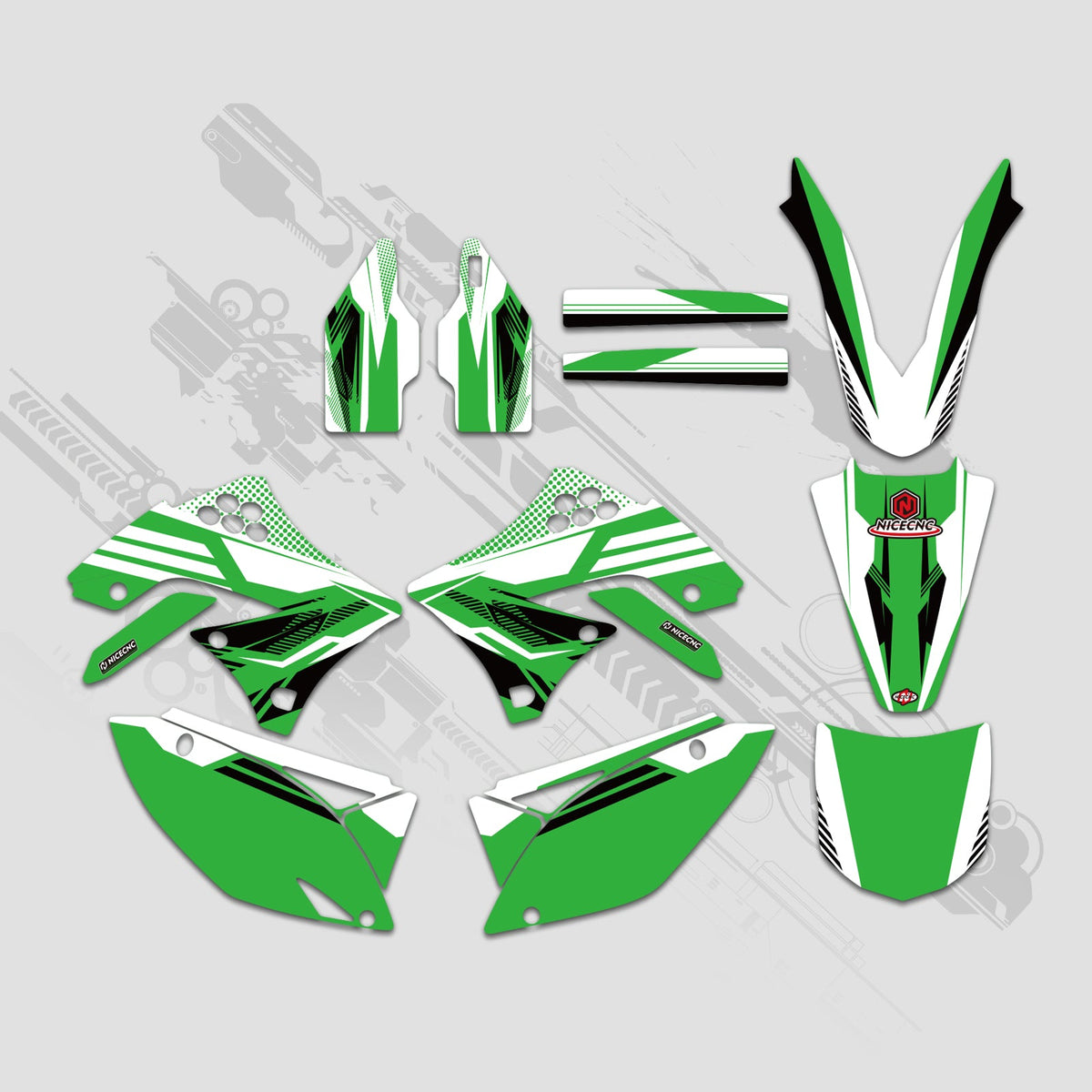 Motorcycle Full Graphics Decals Stickers Kit For KAWASAKI KXF450 2009-2011