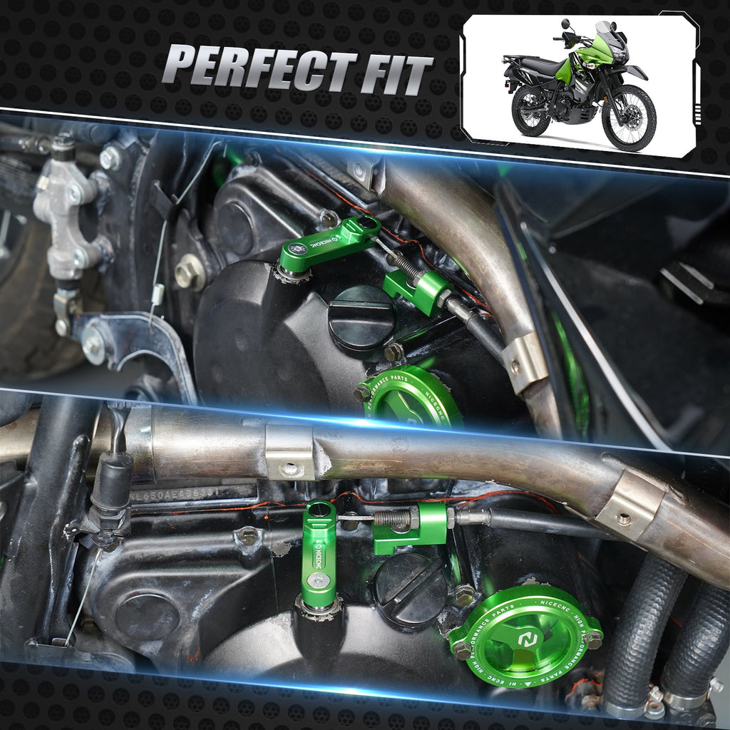 One Finger Clutch Arm Lever Easy Pull Cable Arm Kit For Kawasaki KLR650 2011-2018