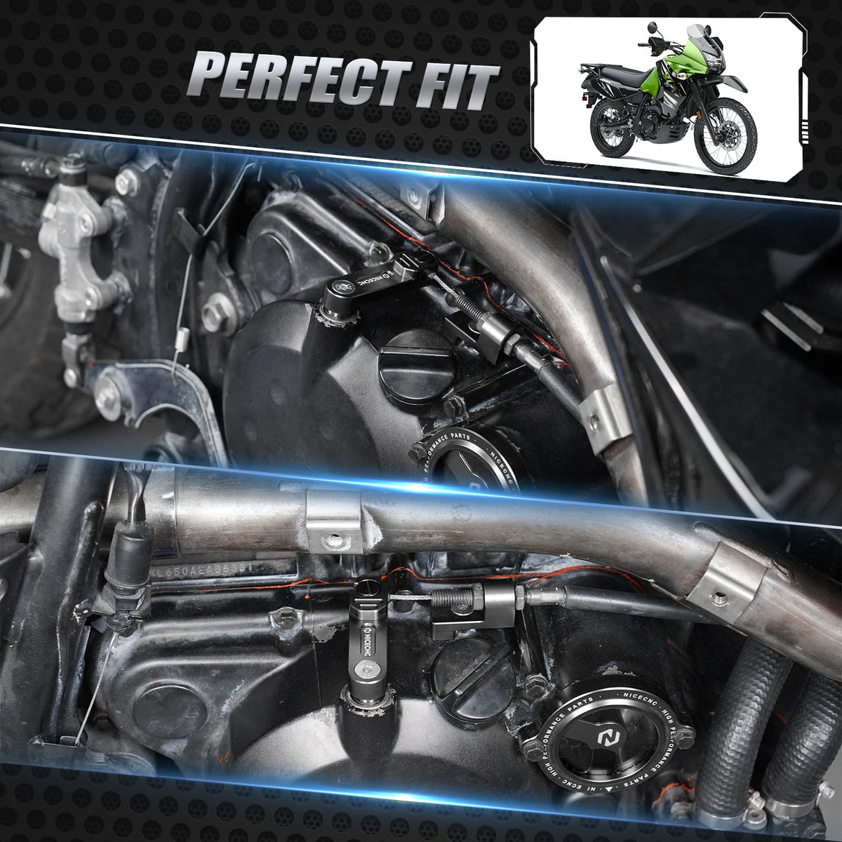 One Finger Clutch Arm Lever Easy Pull Cable Arm Kit For Kawasaki KLR650 2011-2018