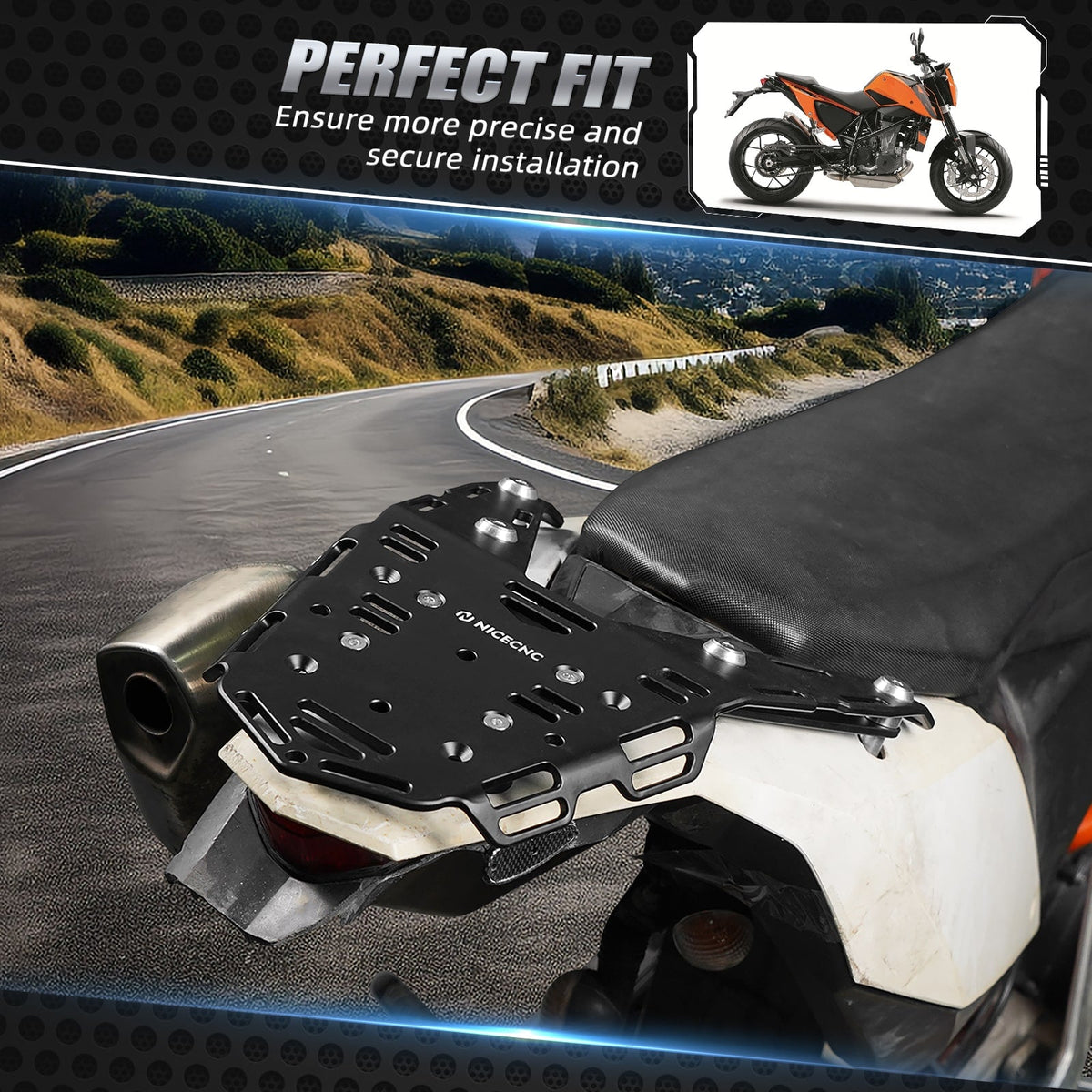 Rear Luggage Rack Cargo Plate Carrier Kit For KTM 690 Enduro R 2008-2018