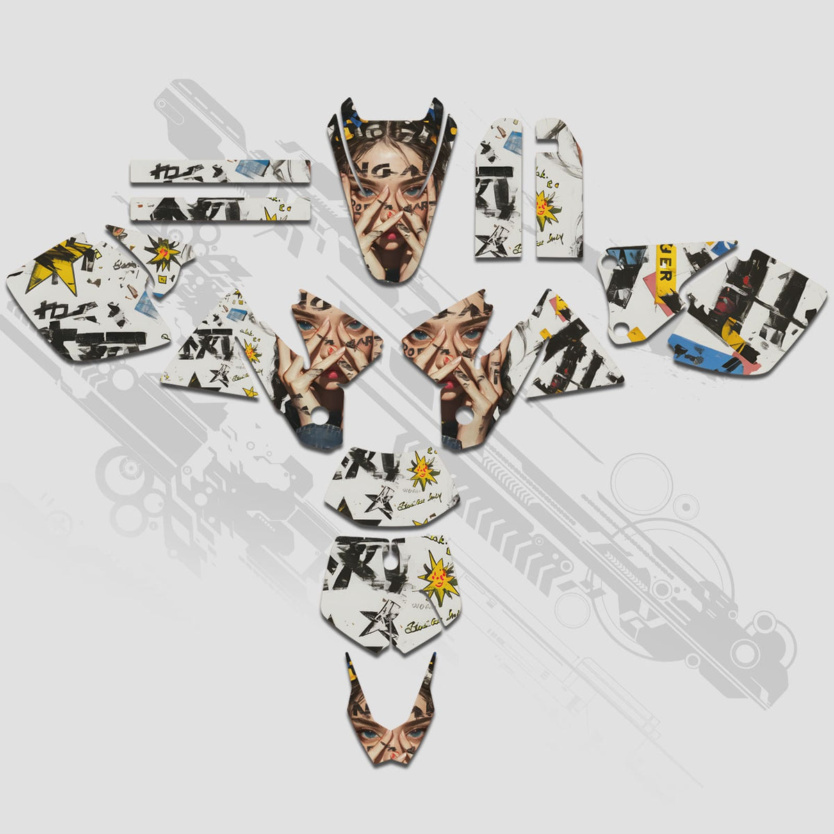 Motorcycle Full Graphics Decals Stickers Set For KTM EXC 1998-2000